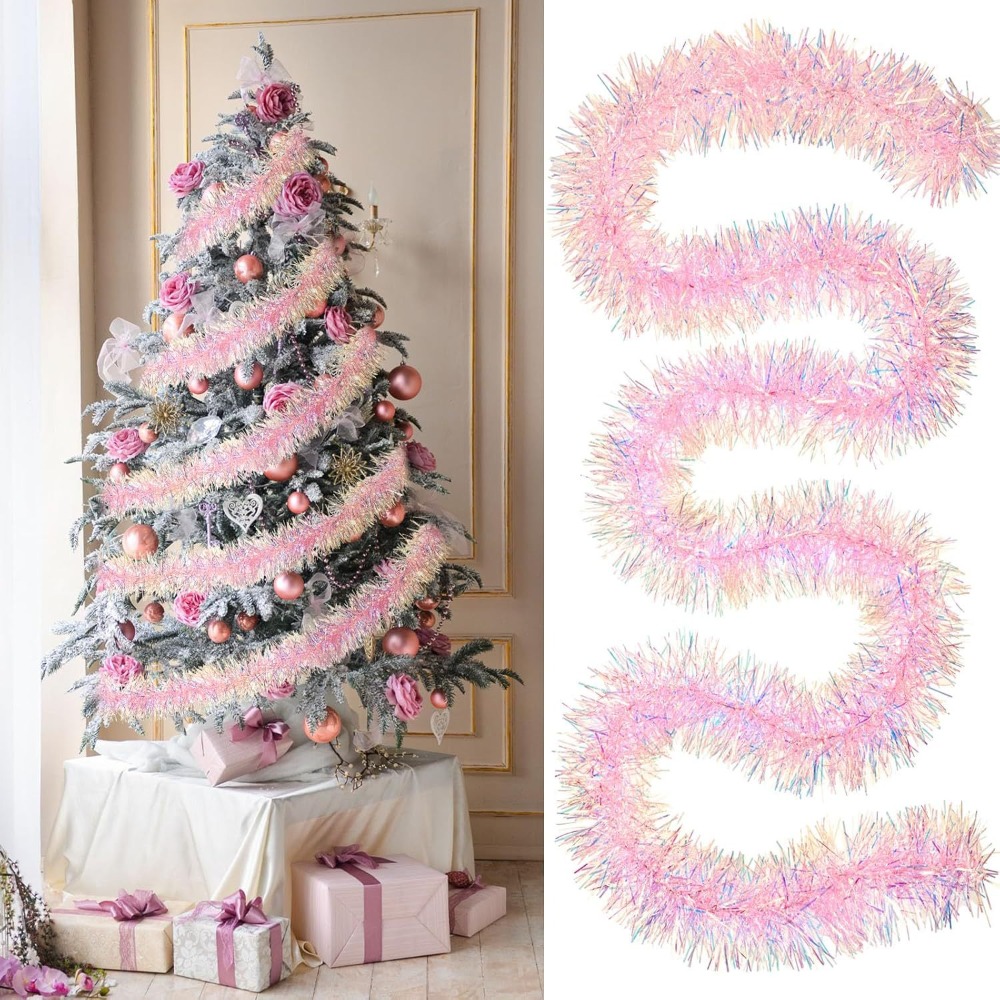 Tinsel Garland Decoration - Ruban de Noël scintillant de 2M/9CM,