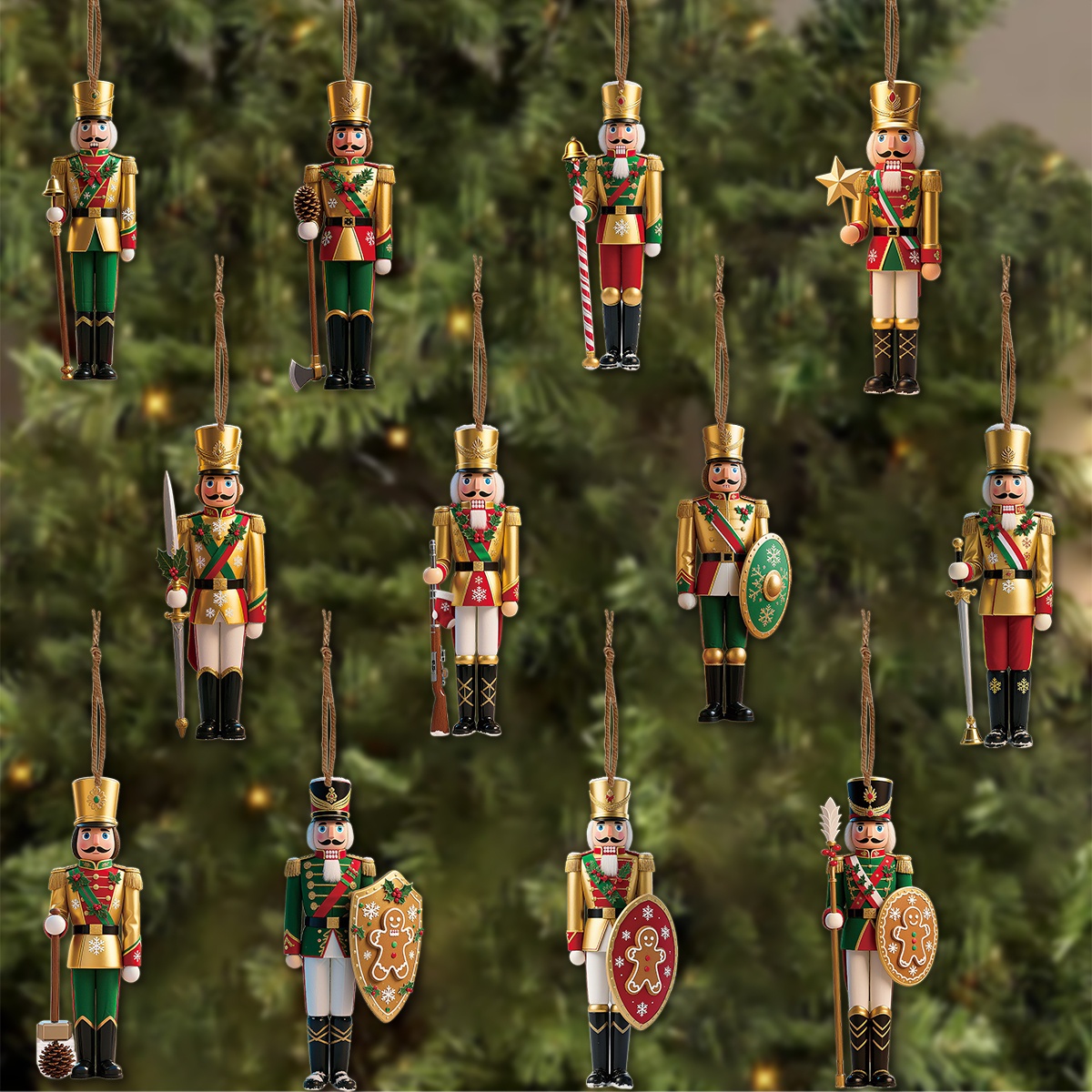 Nutcracker Figurine - Casse-noisette de noël plat en bois