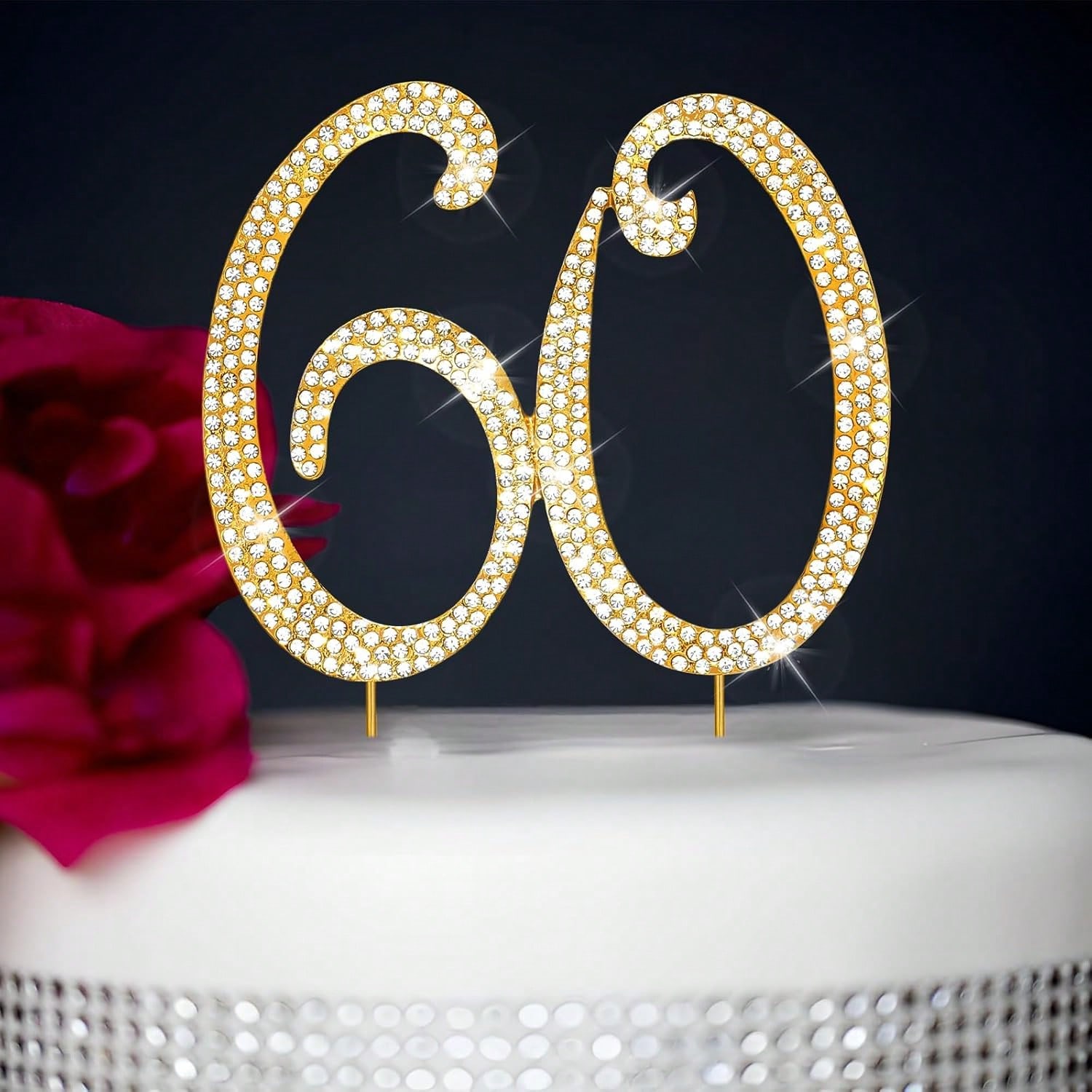 Holiday Candle Set - Grand Topper de Gâteau Chiffre Doré