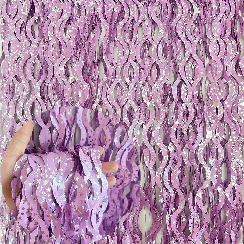 Tinsel Garland Decoration - Rideau de guirxiété de pluie colorée