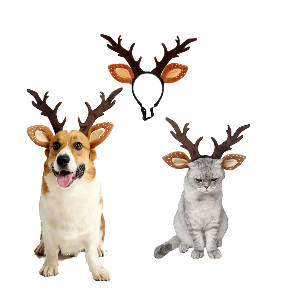 Reindeer Antlers Headband - Bandeaux pour chiens, Costume de cerf,