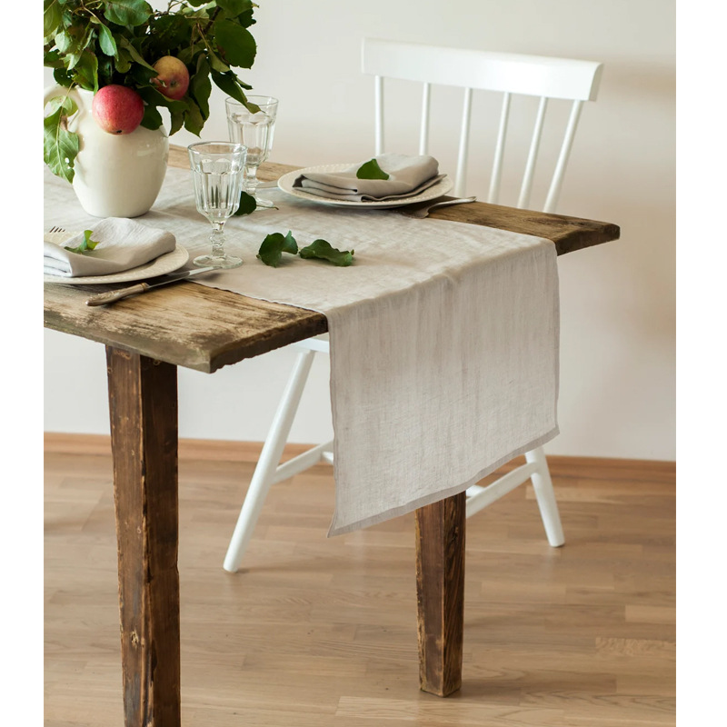Christmas Table Runner - Chemin de table 100% Lin Lavé