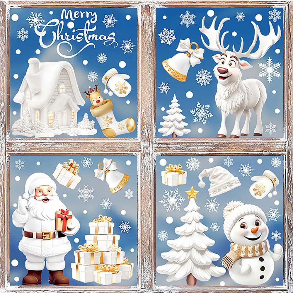 Snowflake Window Decal - Autocollants de fenêtre de Noël, arbre