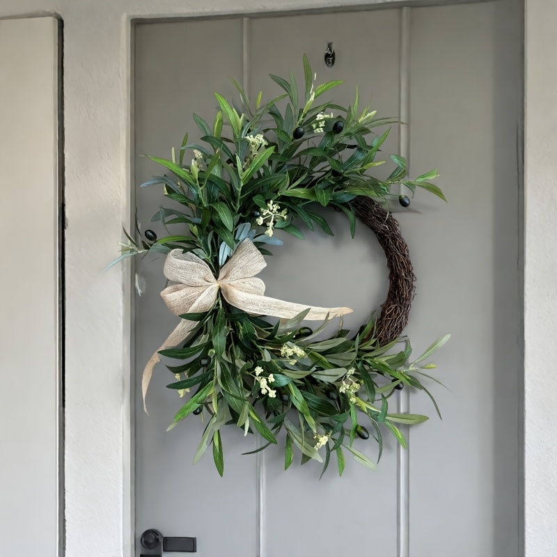 Christmas Wreath Fake - Couronne d'olivier artificielle 2025, tenture murale,