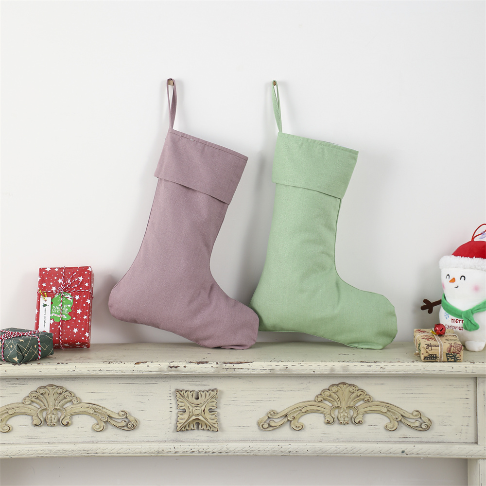 Bas de Noël en lin avec nom pe - Christmas Stocking Hanging avis et prix