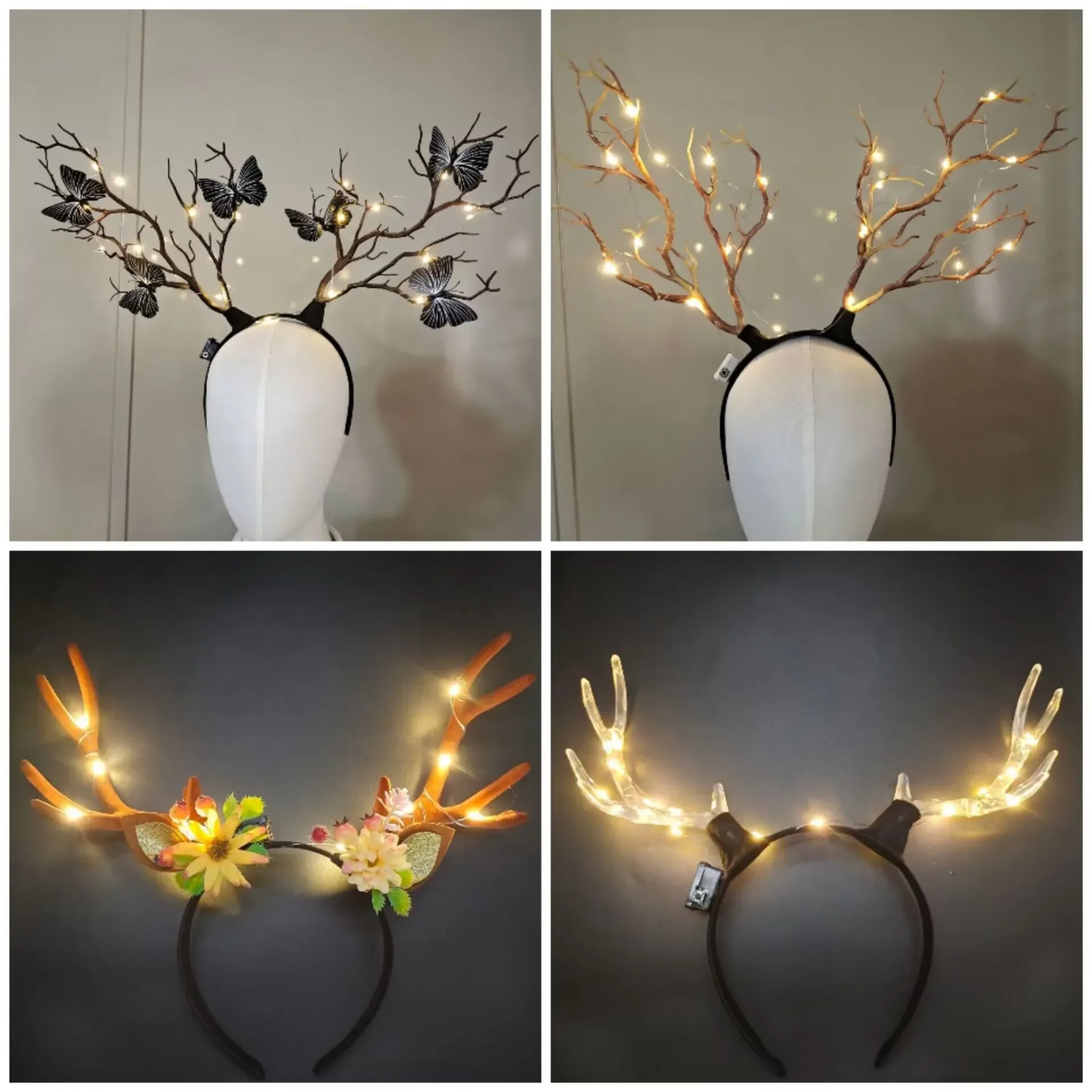 Bandeau lumineux en bois de re - Reindeer Antlers Headband avis et prix