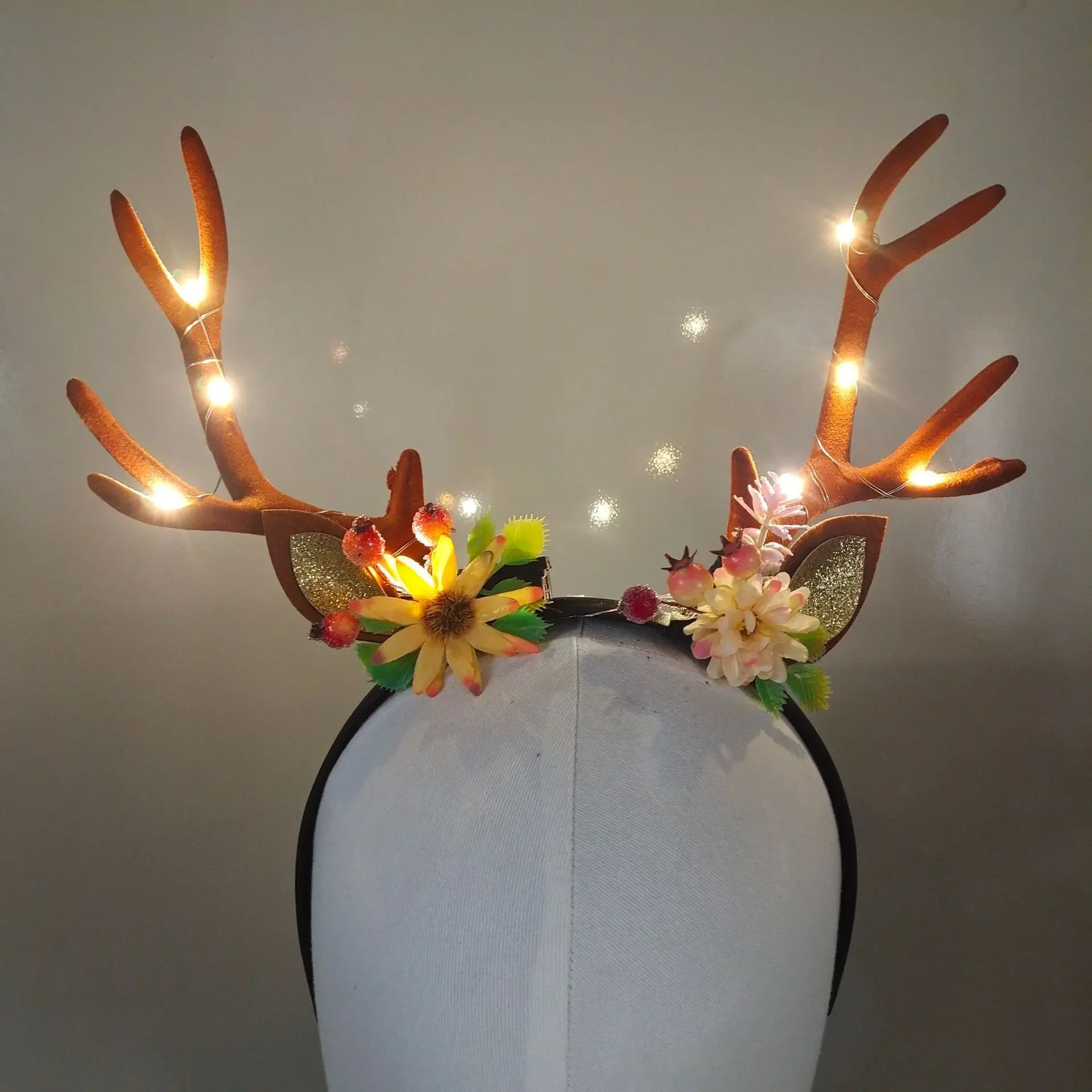 Bandeau lumineux en bois de re - Reindeer Antlers Headband avis et prix