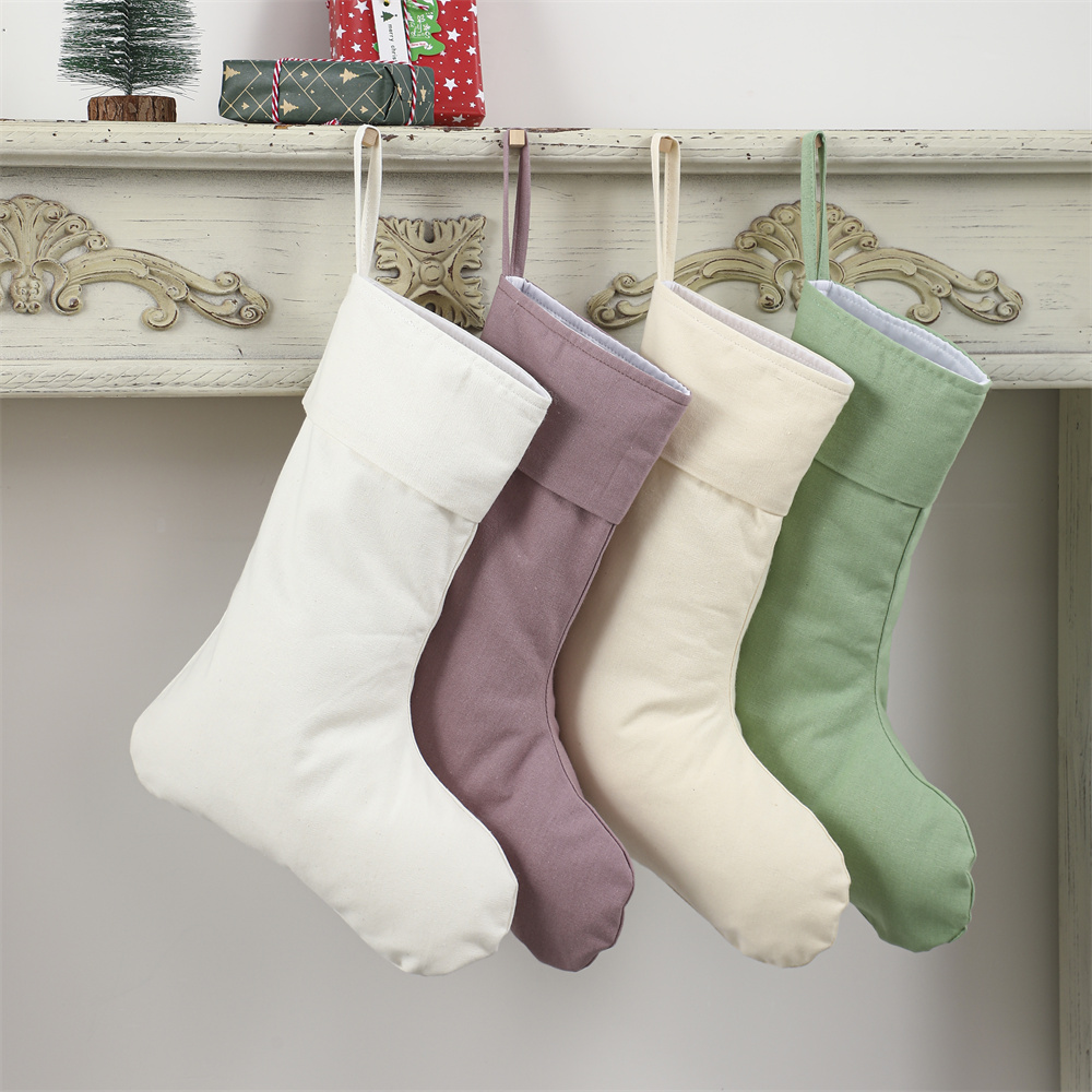 Chaussette de Noël en lin natu - Christmas Stocking Hanging avis et prix