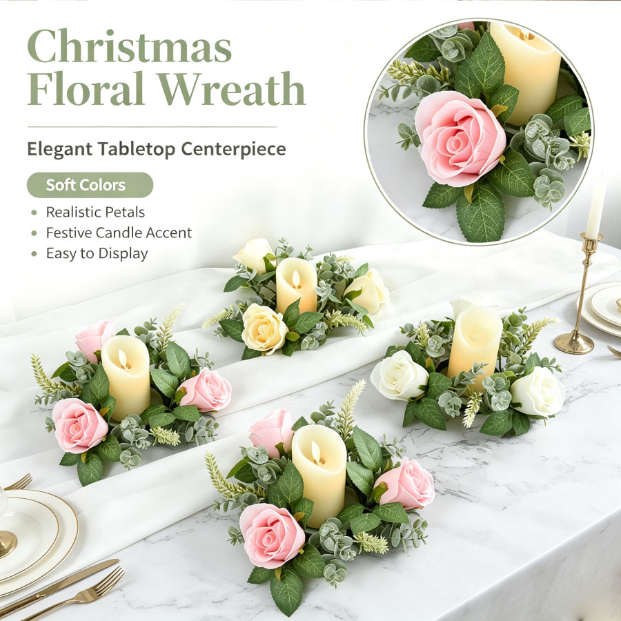 Guirlande florale en forme de  - Christmas Wreath Fake avis et prix